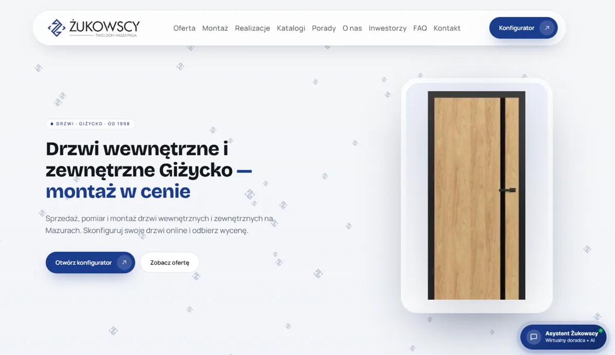Zrzut ekranu strony Drzwi Giżycko (drzwigizycko.pl)