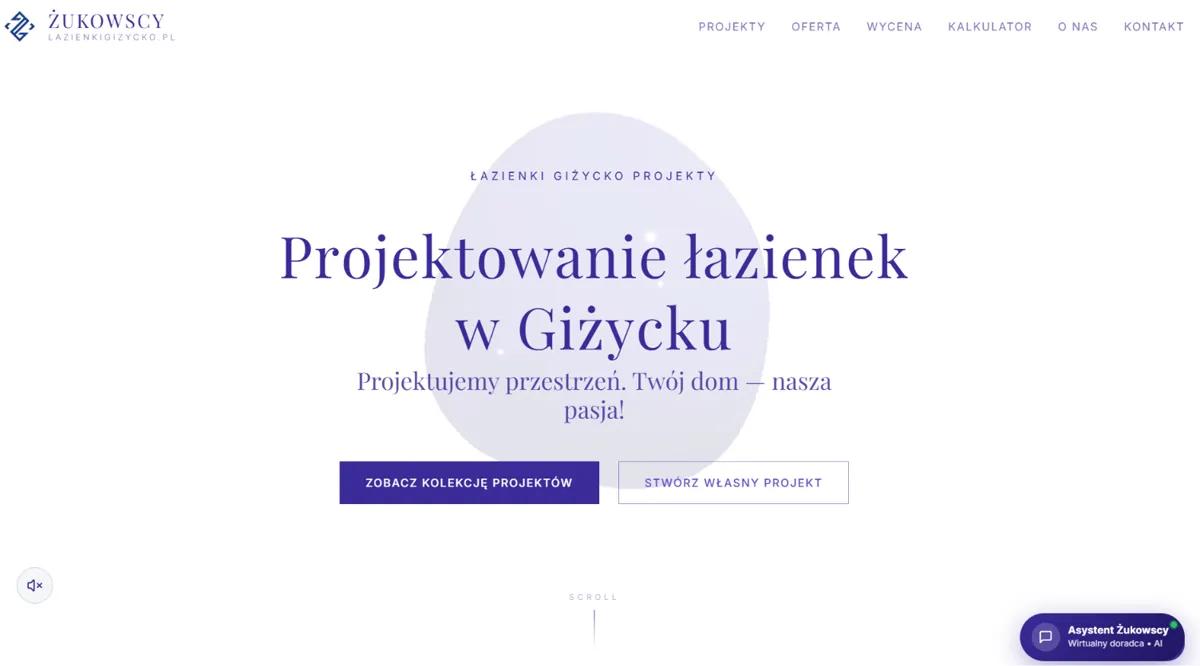 Zrzut ekranu strony Łazienki Giżycko (lazienkigizycko.pl)