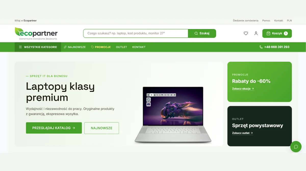 Zrzut ekranu strony Sklep Ecopartner (sklep.ecopartner.pl)