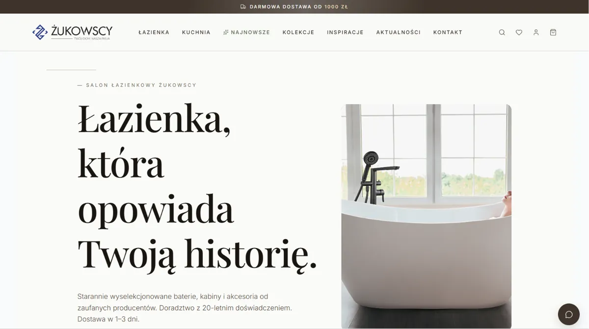 Zrzut ekranu strony Sklep Żukowscy (sklep.zukowscy.com.pl)